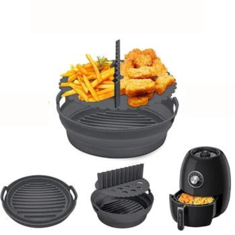 Cesta de Silicone Retrátil com Divisória para Air Fryer