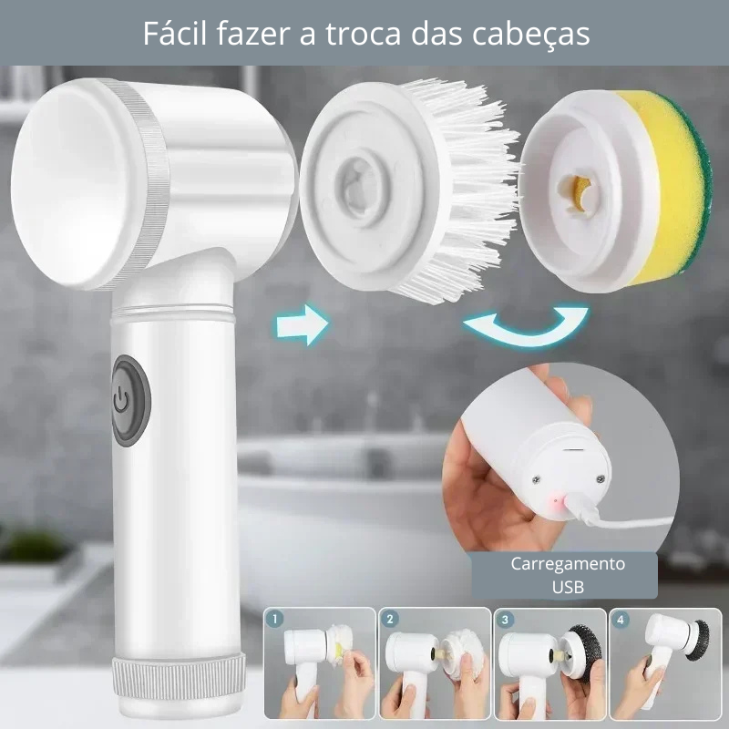 Escova de Limpeza Elétrica Mijia com 5 cabeças substituíveis