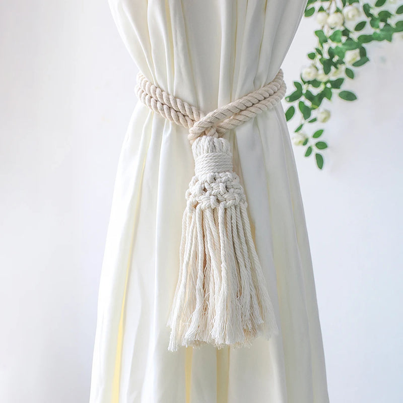 Prendedor de Cortina Corda Macrame Boho