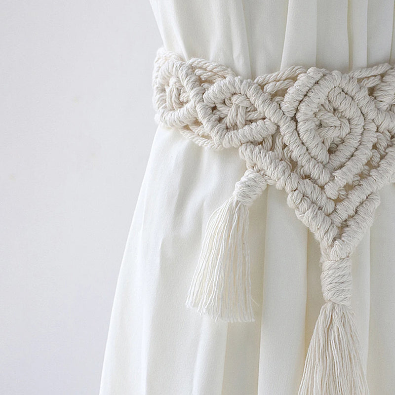 Prendedor de Cortina Corda Macrame Boho