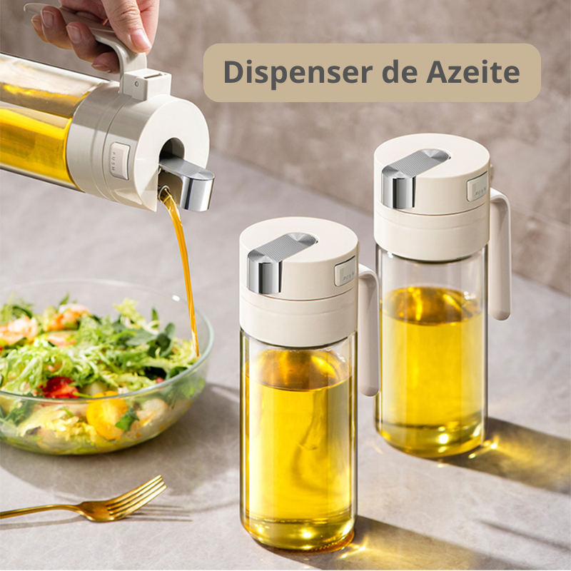 Dispensador de Vidro e Alumínio para Óleo e Azeite - 500ml