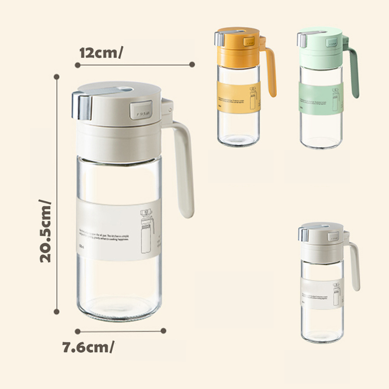 Dispensador de Vidro e Alumínio para Óleo e Azeite - 500ml