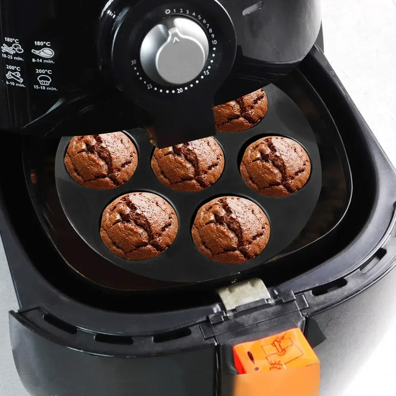 Assadeira Silicone de Muffin Para Air Fryer,  Micro-ondas