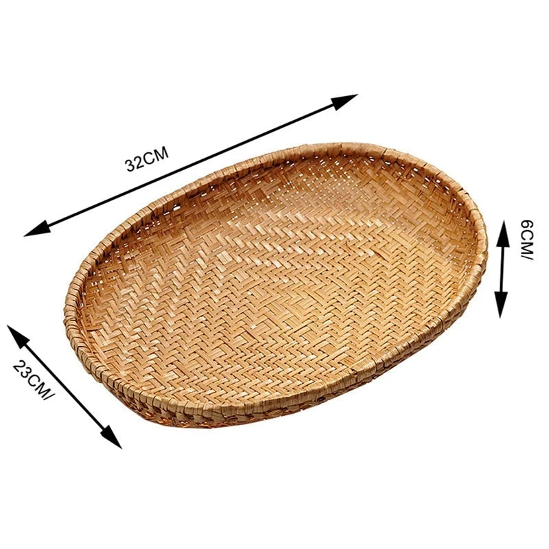 Cesta oval de bambu - 3 Peças