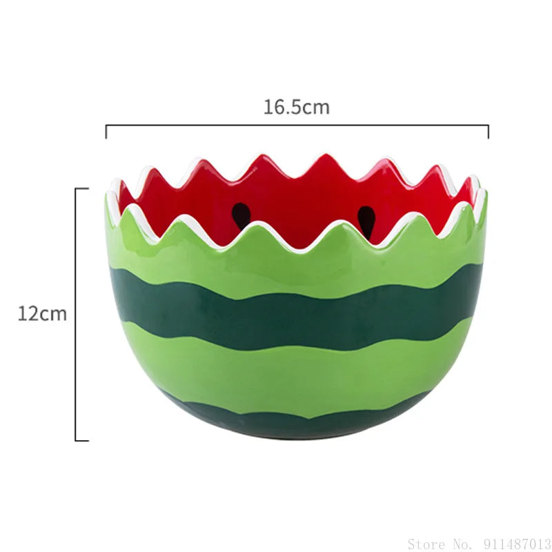 Tigela Melancia em Cerâmica Pintada a Mão
