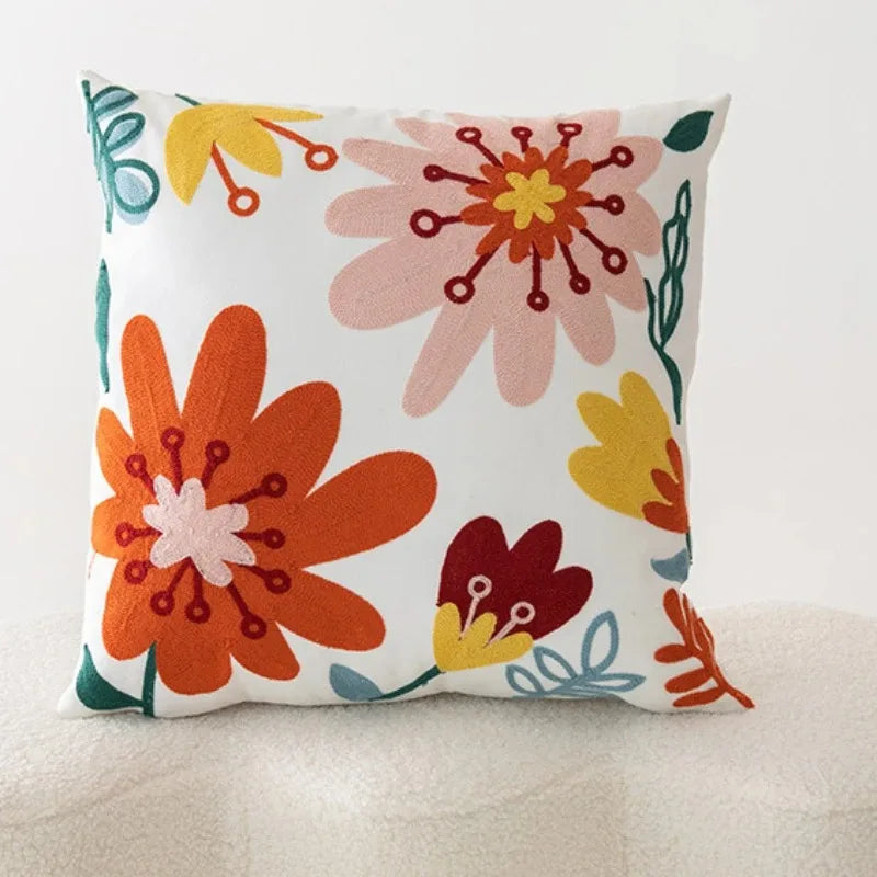 Capa Para Almofada Bordada  Milano Home - 45x45 Cm - Anemone