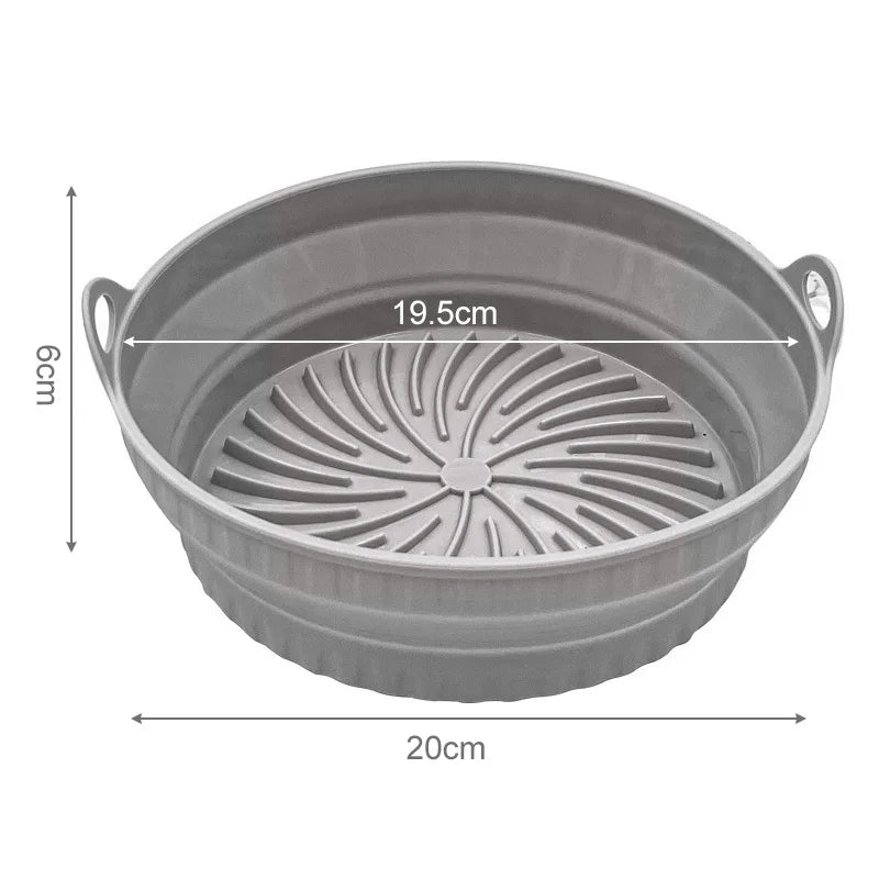 Cesta de Silicone Antiaderente Retrátil Para Air Fryer