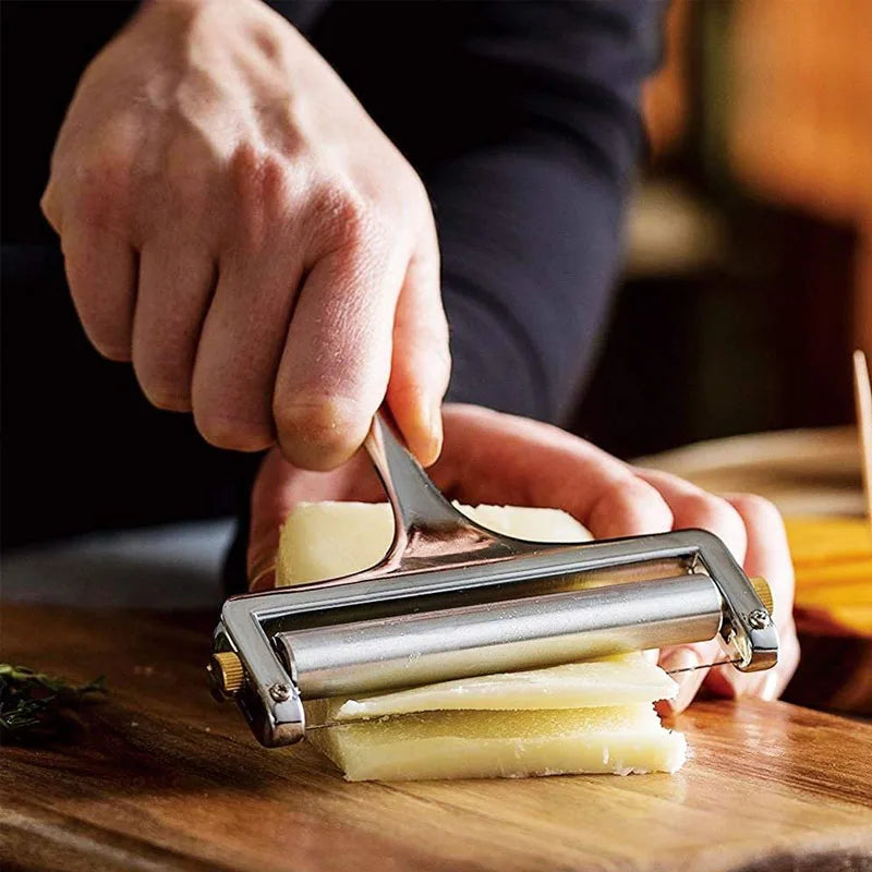 Cortador de Queijo em Aço Inoxidável com Espessura Ajustável