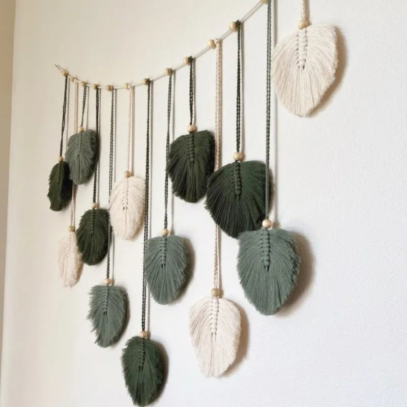 Decoração de Parede Folhas Macrame