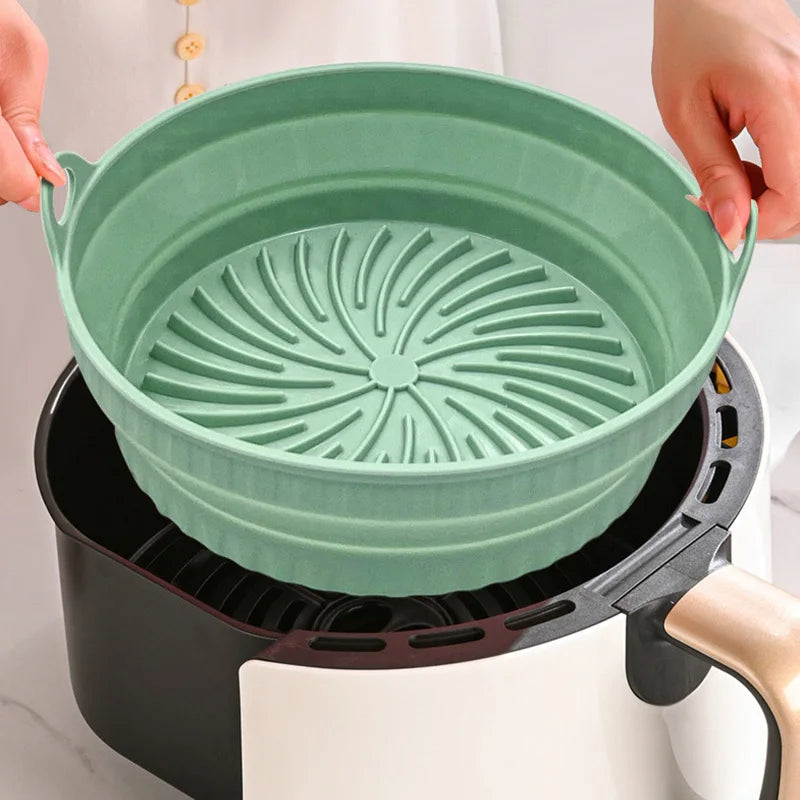 Cesta de Silicone Antiaderente Retrátil Para Air Fryer