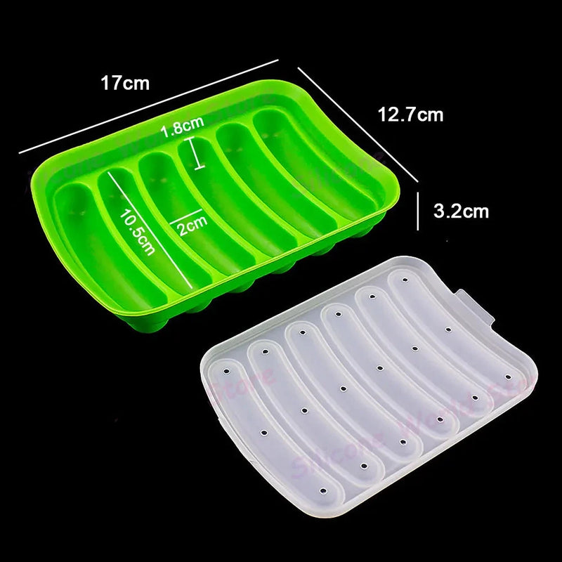 Moldes de salsicha de silicone com tampa