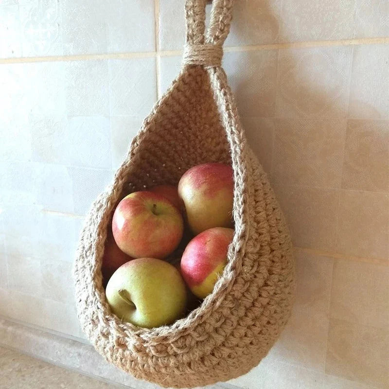 Cesta de parede tecida à mão para cozinha