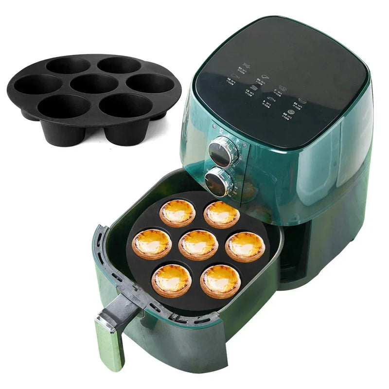 Assadeira Silicone de Muffin Para Air Fryer,  Micro-ondas