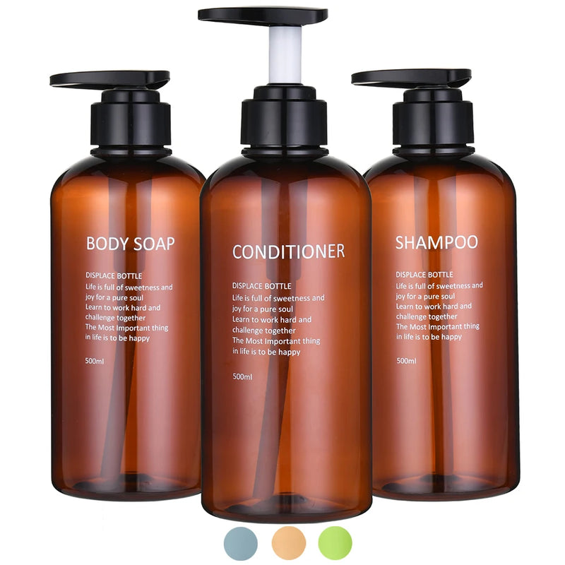 Kit Dispenser Porta Shampoo, Condicionador, Sabonete Líquido -  500 ml