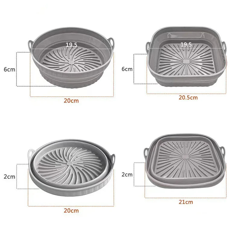 Cesta de Silicone Antiaderente Retrátil Para Air Fryer